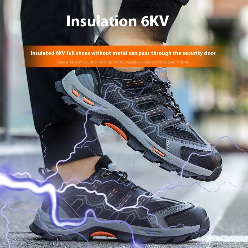 Protective Work Shoes with Plastic Toe Labor Protection Shoes Men Anti-puncture Sneakers Insulation 6kv Electrical Safety Shoes