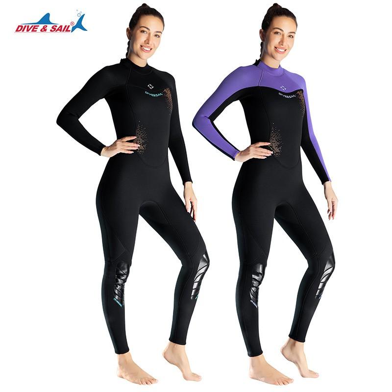 Womens 3mm Neoprene Wetsuit Full Body Long Sleeve Warm Suit Surfing Snorkeling Cold Water Swimming