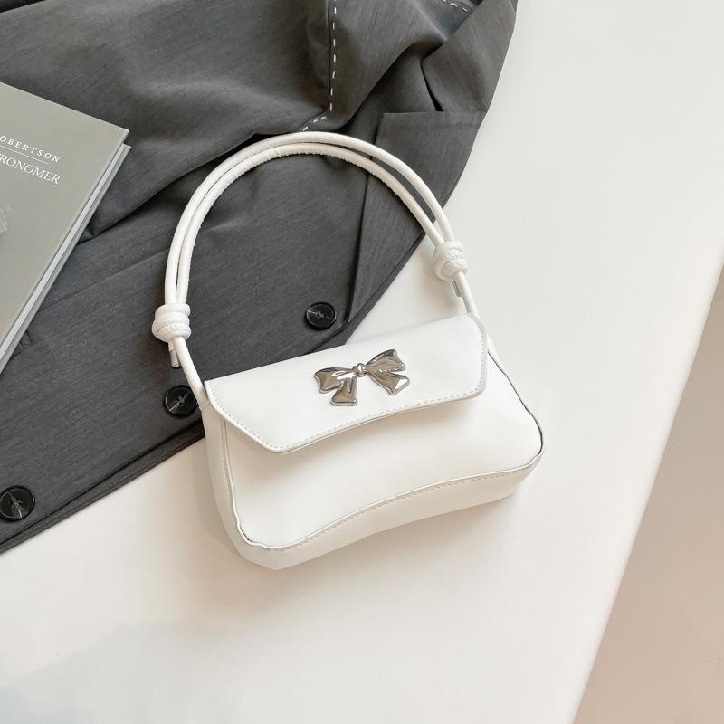 2025 Solid Color Summer New Simple Fashion Bow Casual Commuter Underarm Shoulder Messenger Bag Bag Women