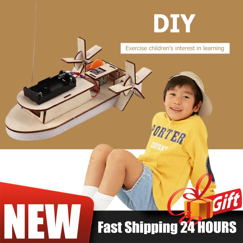 1Set DIY Science Toy Kids DIY Paddle Wheel Ship Assembling Model Educational Teaching Kit Experiment DIY Paddle Wheel Ship Model
