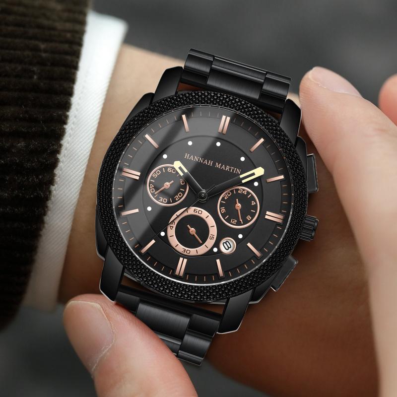 New Fashion Multifunctional Chronograph Waterproof Quartz Watch Three Eyes Sports Watch Calendar Watch