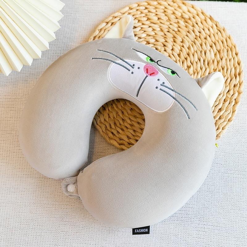 Cestovní polštář, polštář na krk, opěrka brady a krku, roztomilý kreslený cestovní polštář na krk pro chlapce a dívky, cestovní doplňky do letadla, auta, polohovací