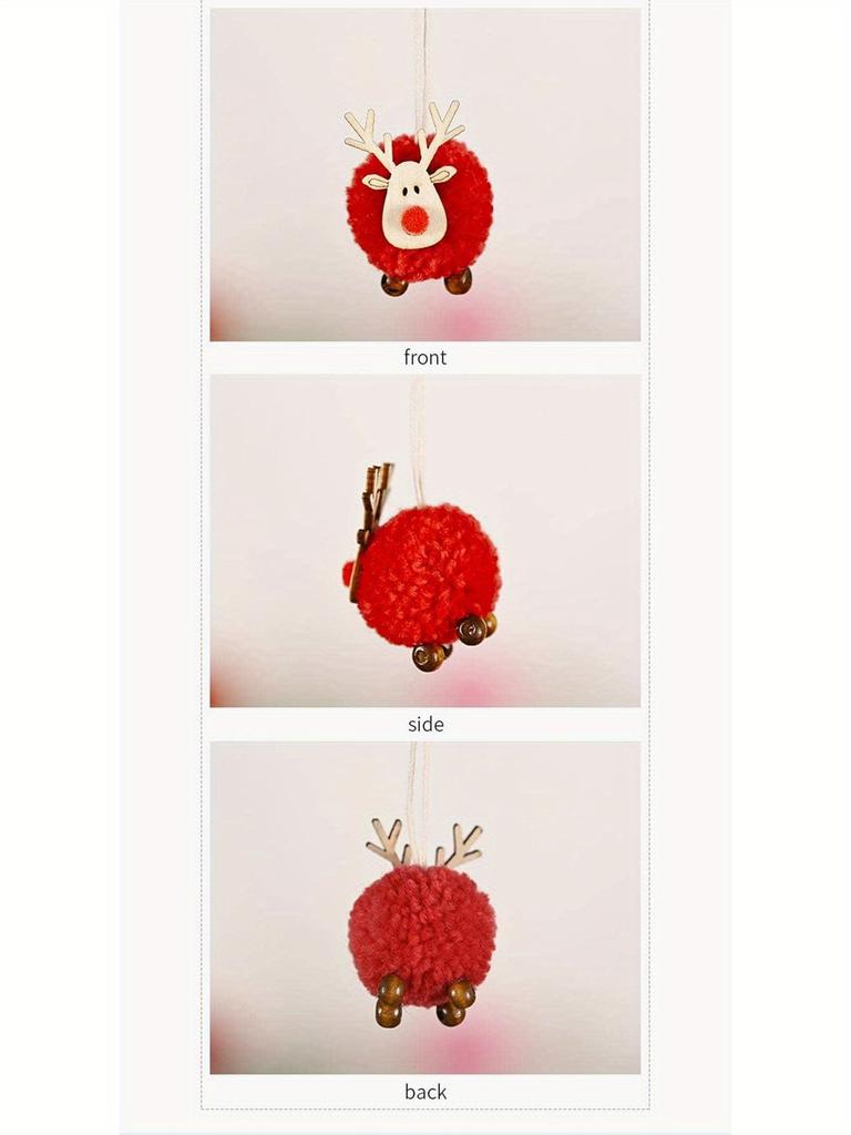 4pcs Adorable Sheep Plush Christmas Ornaments Festive Lamb Decor,Hanging Candy Bag Charms for Tree Home Decoration,Christmas Party Decorations