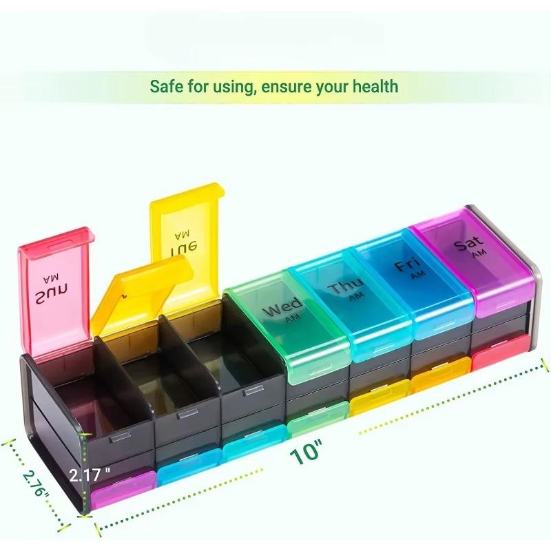 Extra Large Weekly Pill Organizer 2 Times a Day Am Pm 7 Day Oversized Daily Pill Case Cute Vitamin Organizer Portable Container