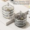 1pc Rotating Jewelry Box, Transparent Tape Partition High-end Exquisite, Earrings, Hair Clips, Ring Sorting