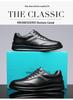 Men's Black Genuine Leather Soft Sole Lace-up Casual Breathable Business Shoes
