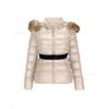 2026 Winter Womens Slim Fit Padded Hooded Coat With Raccoon Fur Trim