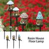 Multi Craft LED Solar Lawn Light Waterproof Design Miniature Fairy House LED Garden Light Resin Cottage Fairy Mushroom House