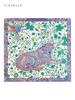 New Green Leopard 100% Silk Scarf Twill Shawl Women Wrap Bandana Hijab Luxury Gifts Lady Headband Scarves Neckerchief 90CM