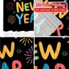 2D Flat Printing,2pcs NewYearJoy Light Filtering Chic Curtains Polyester Curtains Outdoor Decorations Ldeal for Living Room,