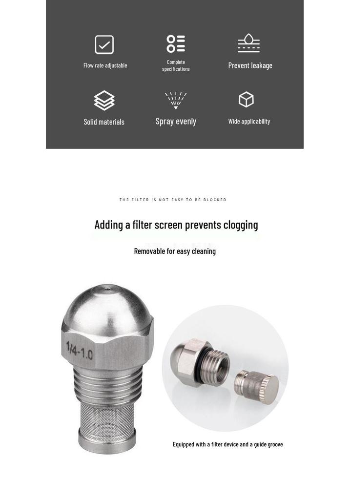 Stainless Steel 1/2" Fine Atomizing Nozzle for Fuel Injection, Humidification, & Mist Cooling.