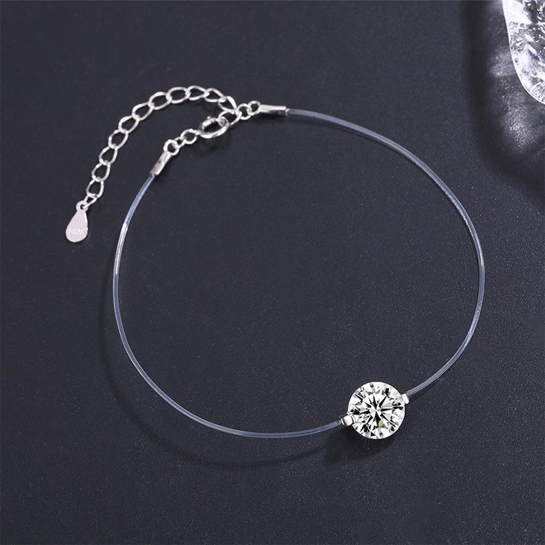 Sterling Silver Mermaid's Tears Bracelet - Elegant Transparent Fishing Line Design