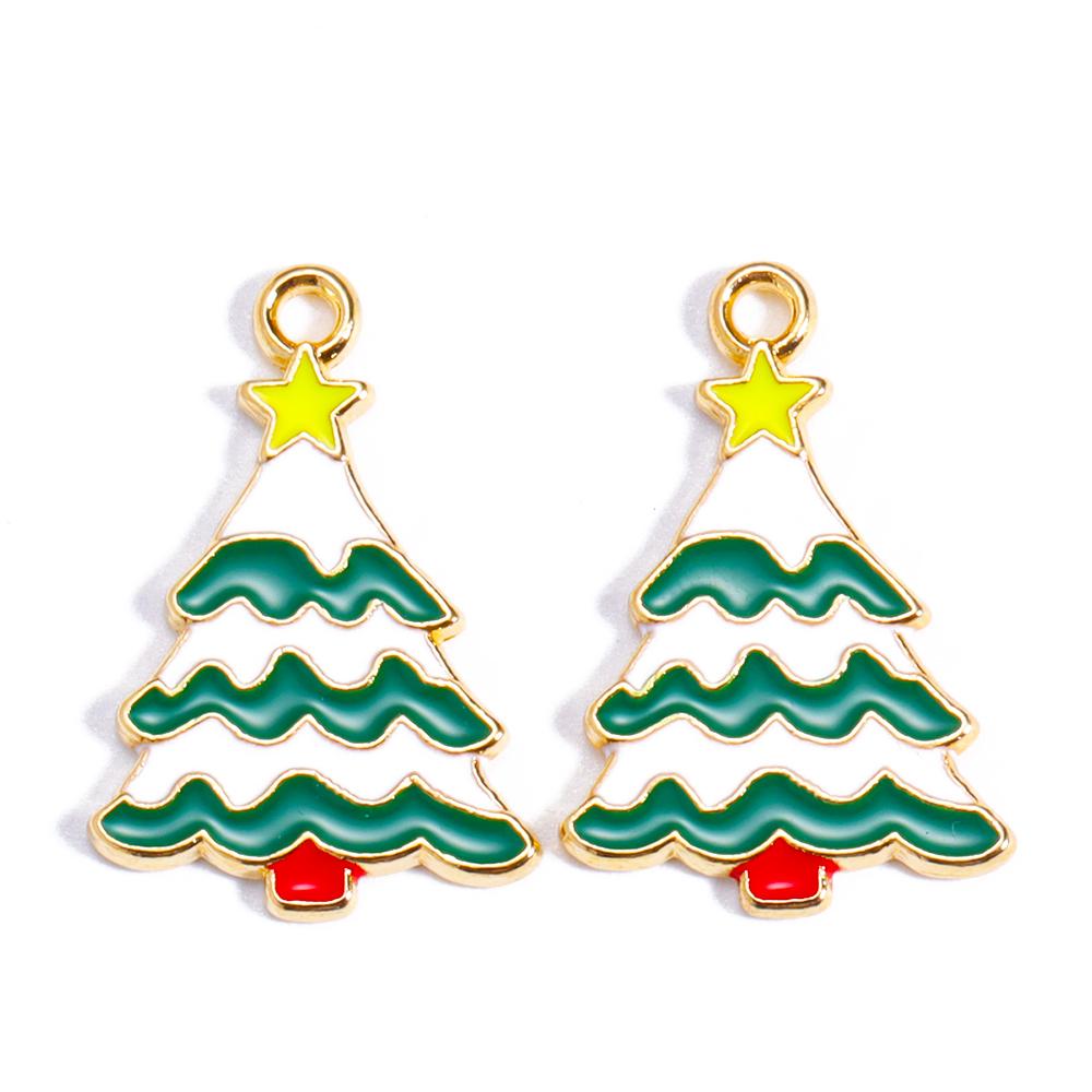 Enamel Christmas Charms Christmas Elk Gift Snowman Santa Claus Pendant for Diy Necklace Earring Jewelry Making Accessories