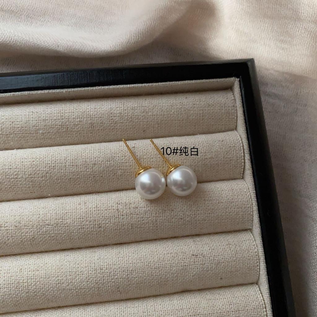 Simple And Sweet Atmosphere Pearl Multi-Color Stud Earrings, Advanced Not Monotonous And Versatile, Simple And Generous Light Luxury Earrings
