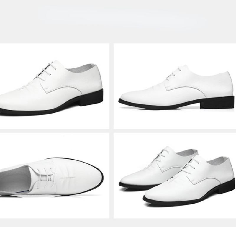 Spring/Summer White Business Leather Shoes Versatile for Men's