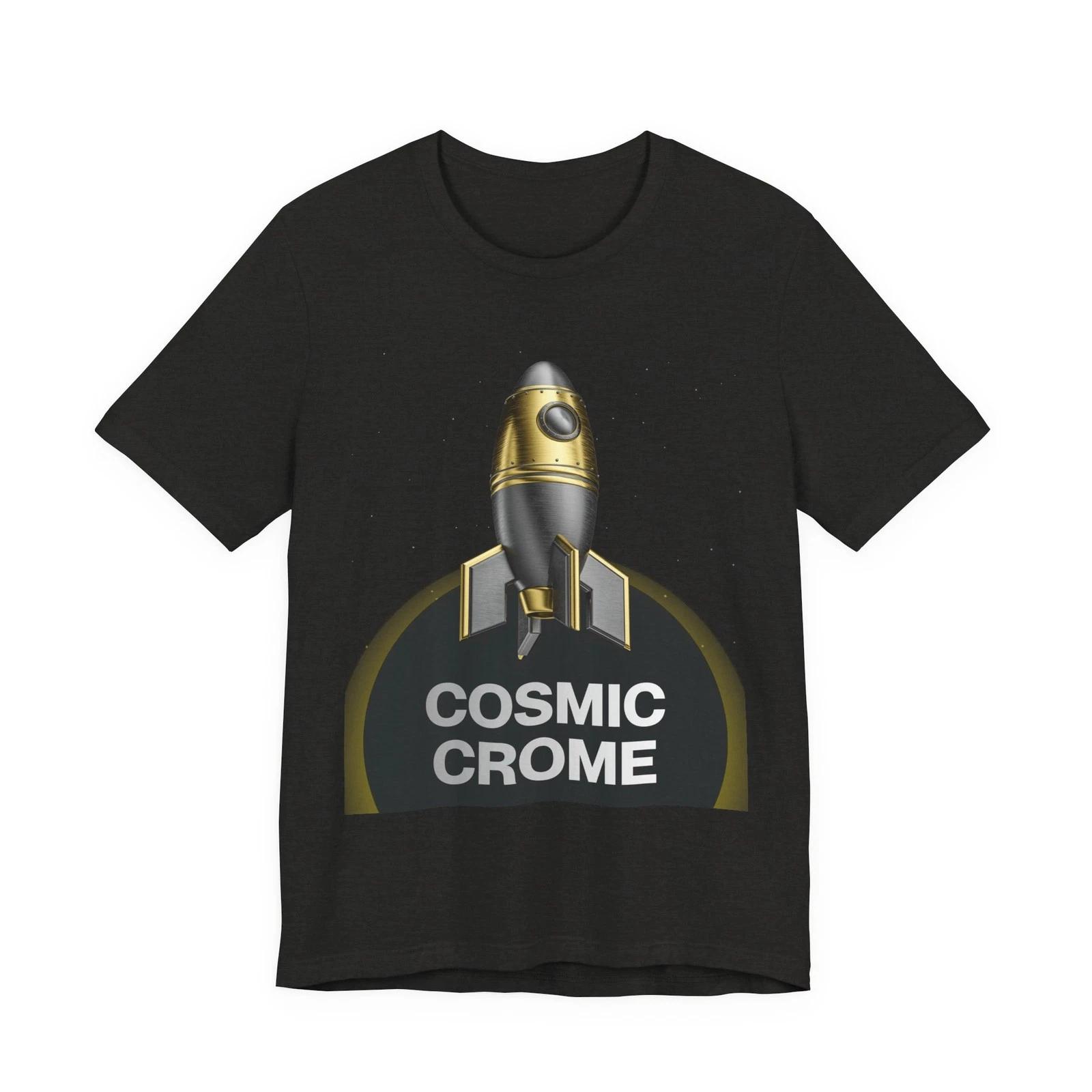 

Cosmic Crome Rocket Tee - Retro Space Graphic T-Shirt M