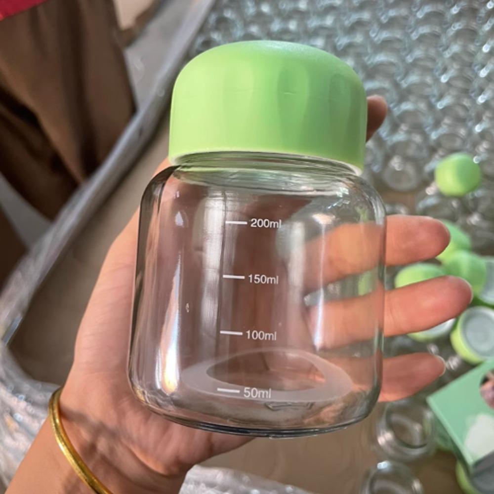 Skleněná skleněná láhev na vodu, nepropustný snídaňový hrnek, módní mini hrnek na vodu