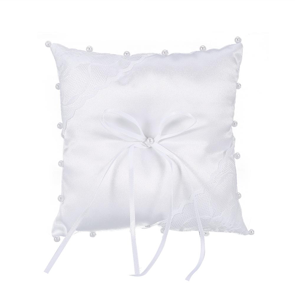 

Подушка для обручального кольца 15 см * 15 см, подушка с бантом и лентой, квадратная форма с галстуком-бабочкой