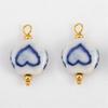 Accessori Orecchini Irregolari in Porcellana Blu Dipinta a Mano Acciaio Inossidabile Materiali per Artigianato