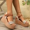 Mode Sommer Damen Keilsandalen Mode Hoher Absatz Plateau Sandalen Offene Zehen Bequeme Slipper Damenschuhe Große Größe Zapatos De Mujer