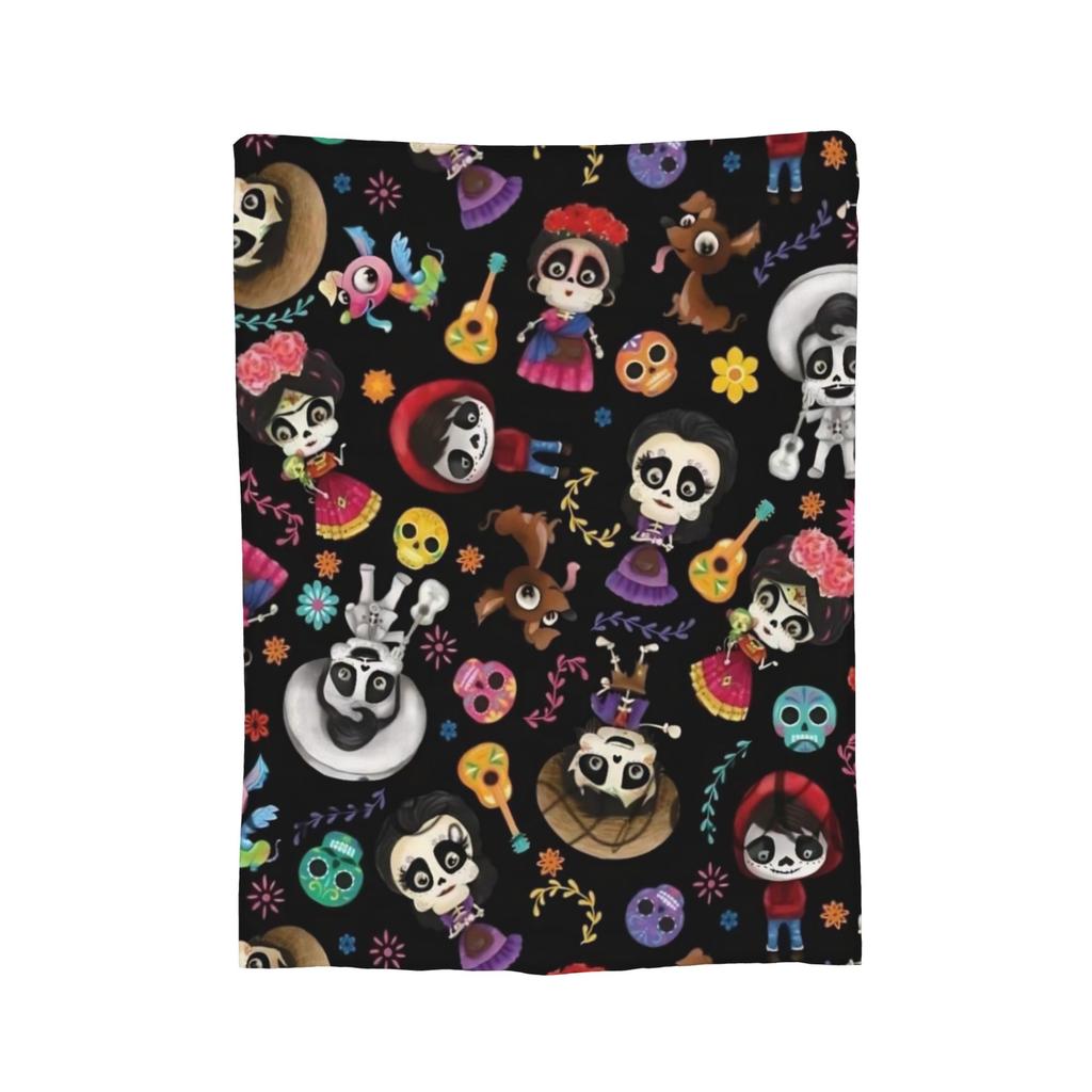 Cartoon Coco Day of The Dead Knitted Blankets  Plush Throw Blankets Bedding Couch Decoration Soft Warm Bedspreads,