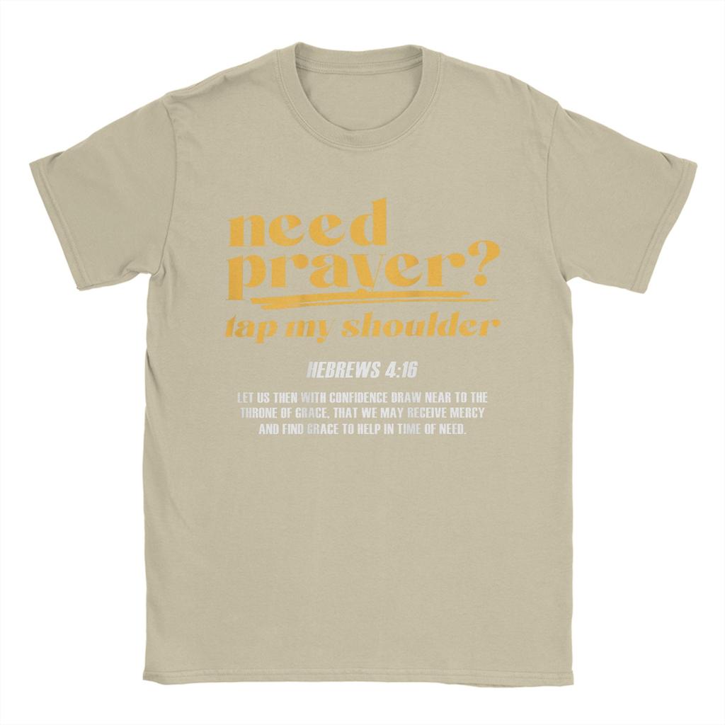 Männer brauchen Gebet Klopf mir auf die Schulter Christliche T-Shirts Tees Sommer Street Style Kurzarm-T-Shirt Rundhalsausschnitt Beliebtes Tee