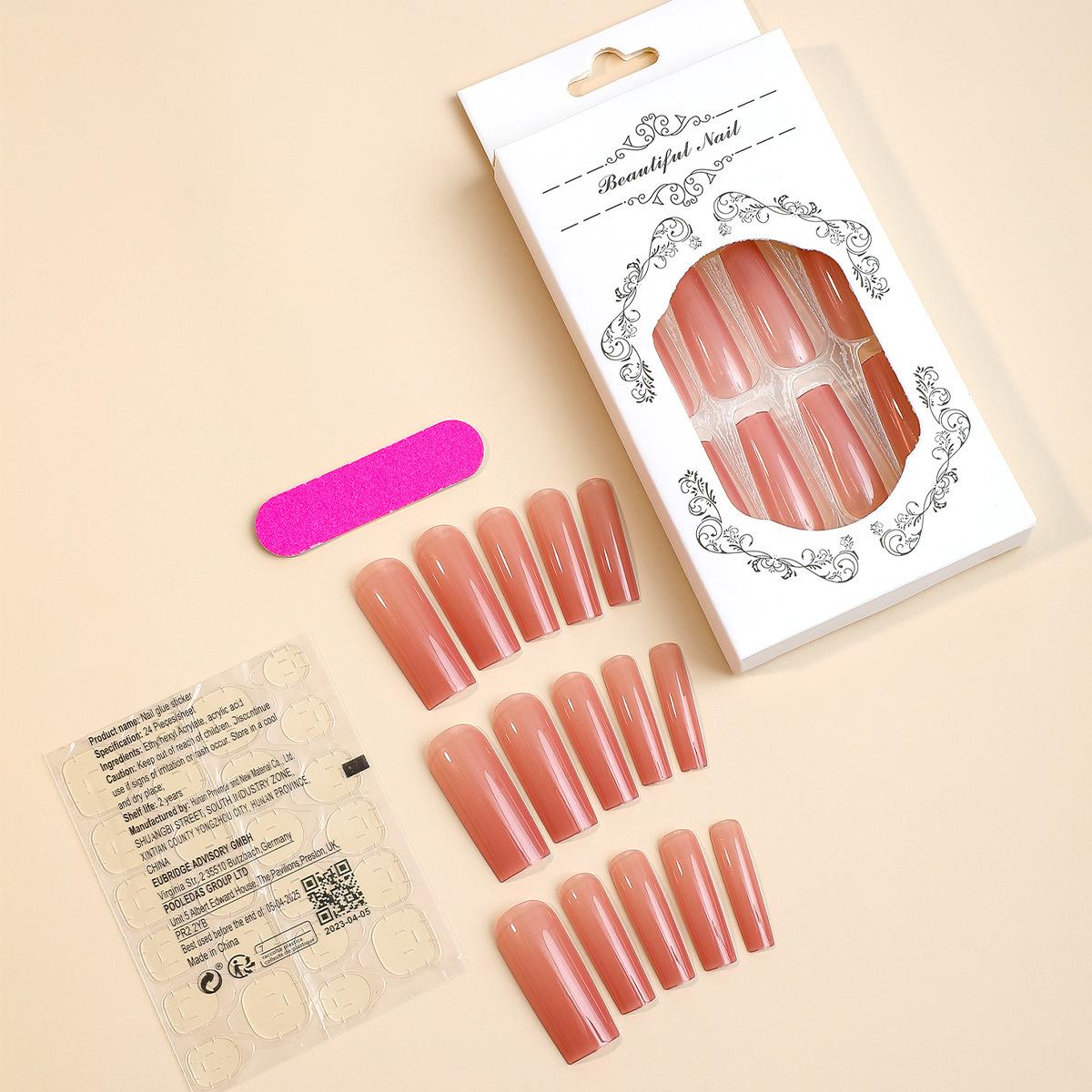 

Lotus Root Pink Extra Long Press-On Nail Tips - Minimalist Nail Art, Clean & Pure Design - 24 Pieces