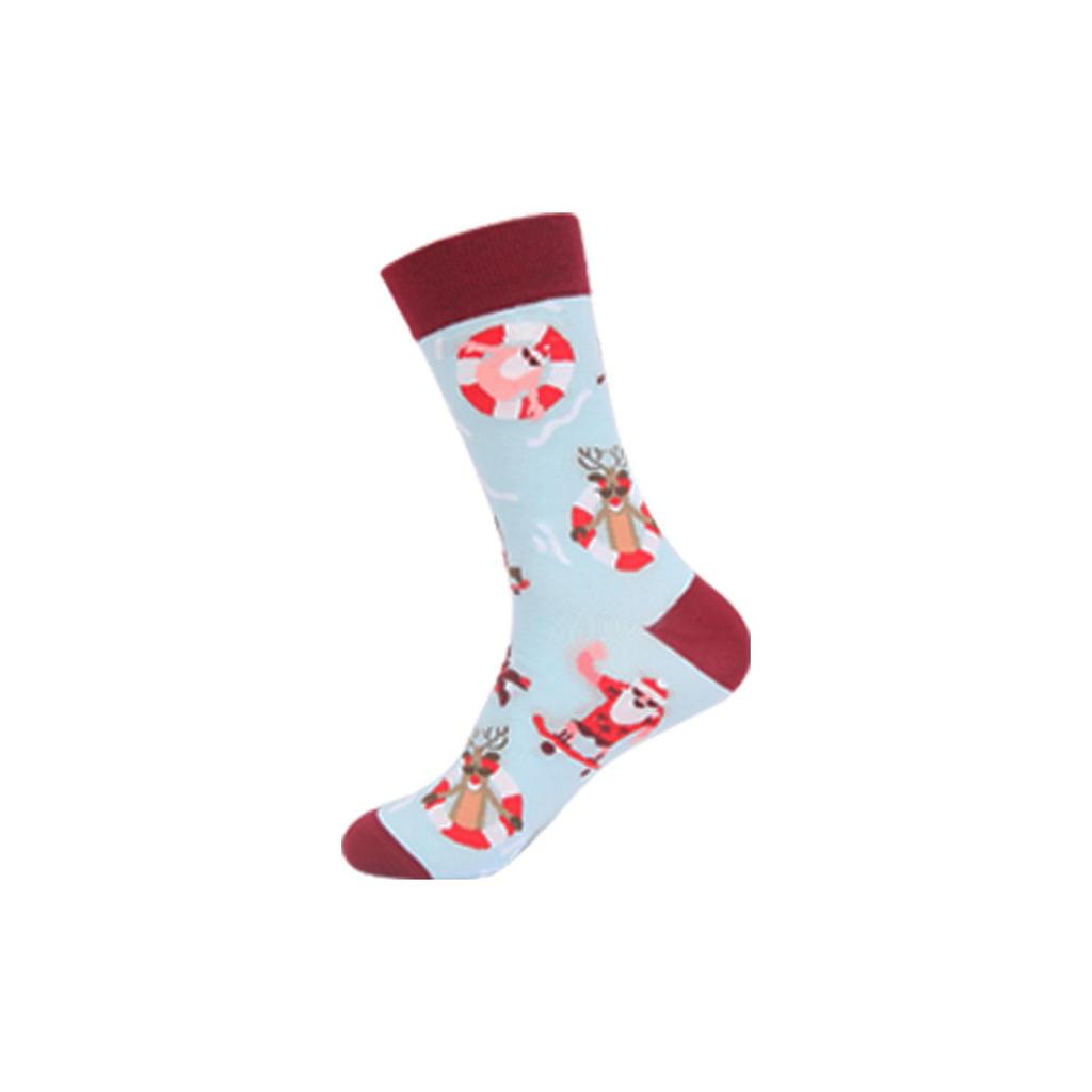Autumn Santa & Reindeer Christmas Mid-Tube Cotton Socks for Men & Women - Trendy and Comfortable