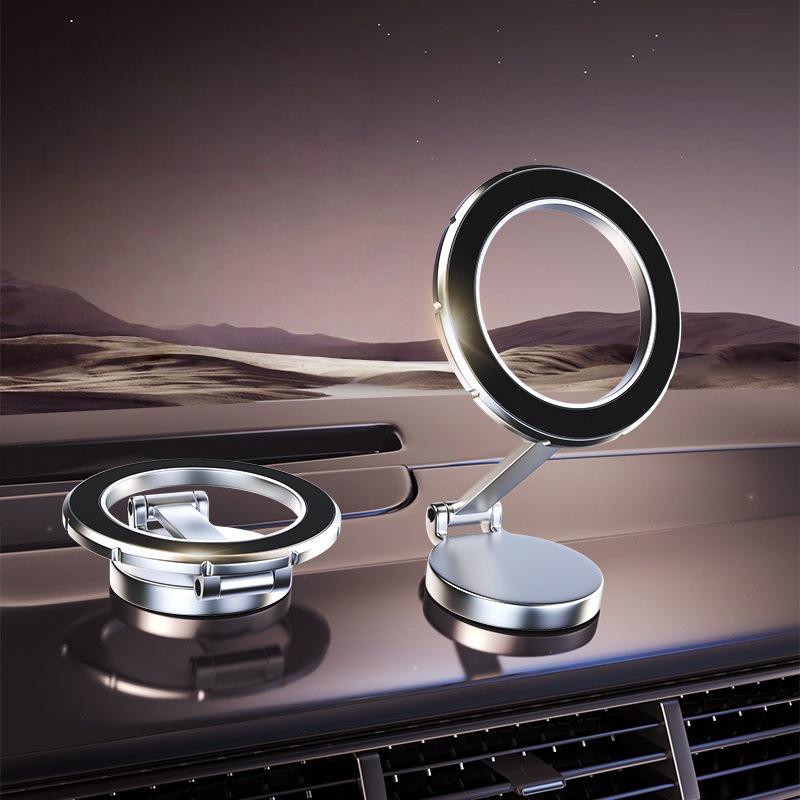 Foldable Magnetic Car Phone Holder for Dashboard Navigation, Rotatable Universal Mount
