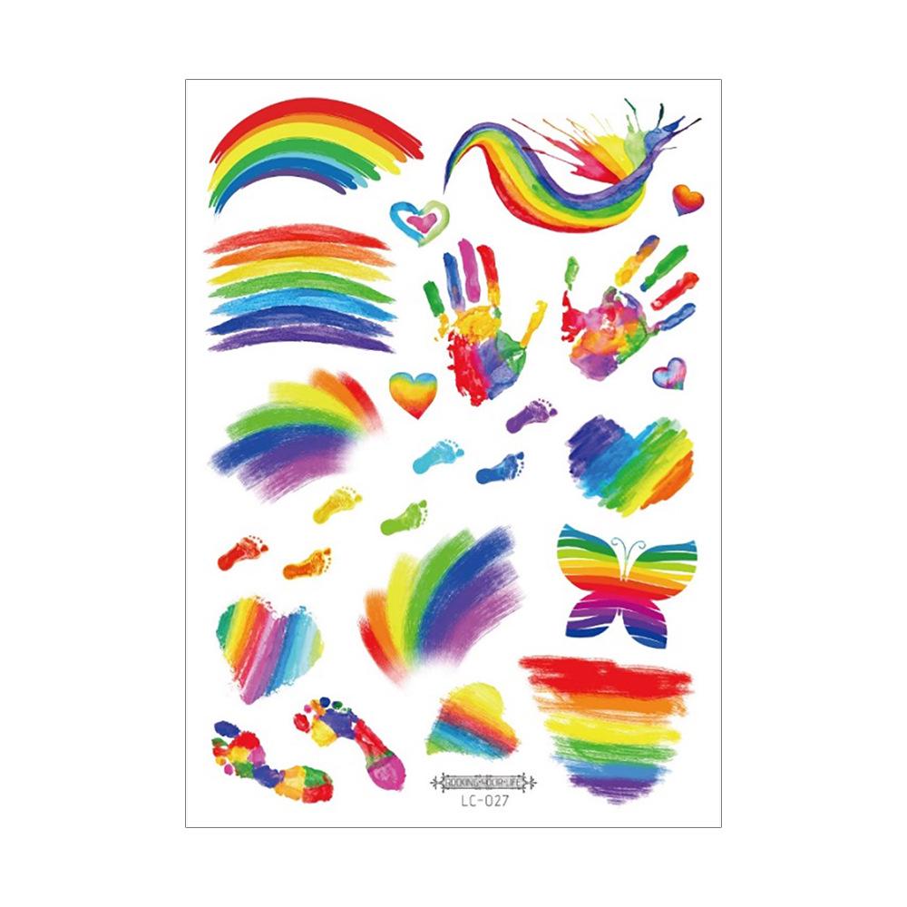 Proud Day Waterproof Rainbow Sports & Camouflage Tattoo Stickers for Arm and Face