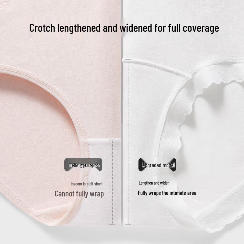 ODFEN Women's Class A Antibacterial Pure Cotton Briefs (4-Pack)