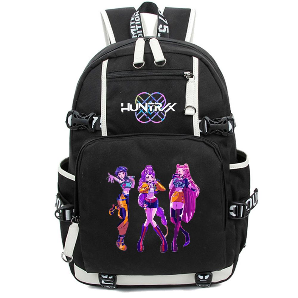 Cartoon K-Pop Demon Hunters Backpack Large Capacity Bookbag Laptop Unisex Student Boy Girl School Bag Large Capacity Travel Outdoor Bag