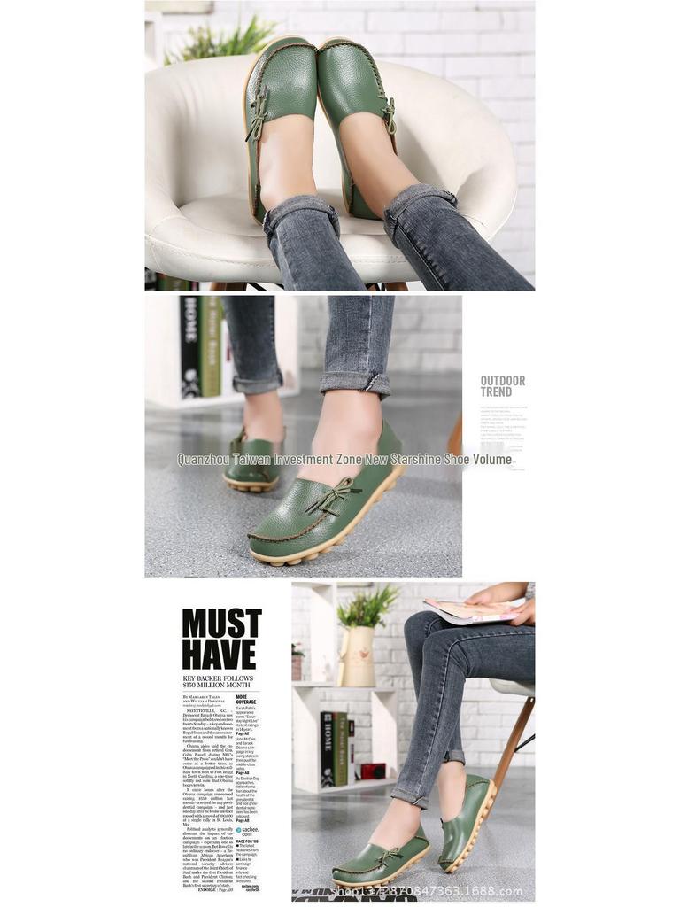 2015 Spring/Summer Plus Size Women's Lace-Up Flat Loafers for Moms and Nurses