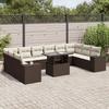 VidaXL Garden Furniture Set and Cushions 11 Pcs Brown Braided Resin 3269413