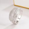 Women'S Inlaid Zircon Wide Ring Personalized Index Finger Ring Electroplated Micron Rhodium Gold Silver Jewelry