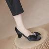 High heels women's new autumn stiletto bow versatile non-grinding feet shallow mouth pointed head black single shoes women