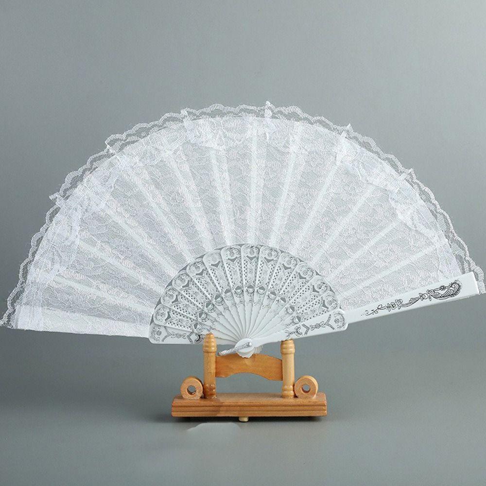 Lace Design Lace Hand Fan Floral Pattern Lace Fan Fashion Folding Fan Party
