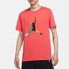 Jordan DNA Jumpman T Shirts Men's Coral Red Crew Neck Moderate Straight Fit CU1975-631