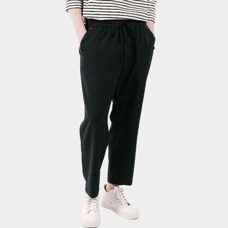 CUSTOMUS 3-Button Point Straight Fit Men'S Elastic Waist Slacks Cxs25Mwpt424 Bla
