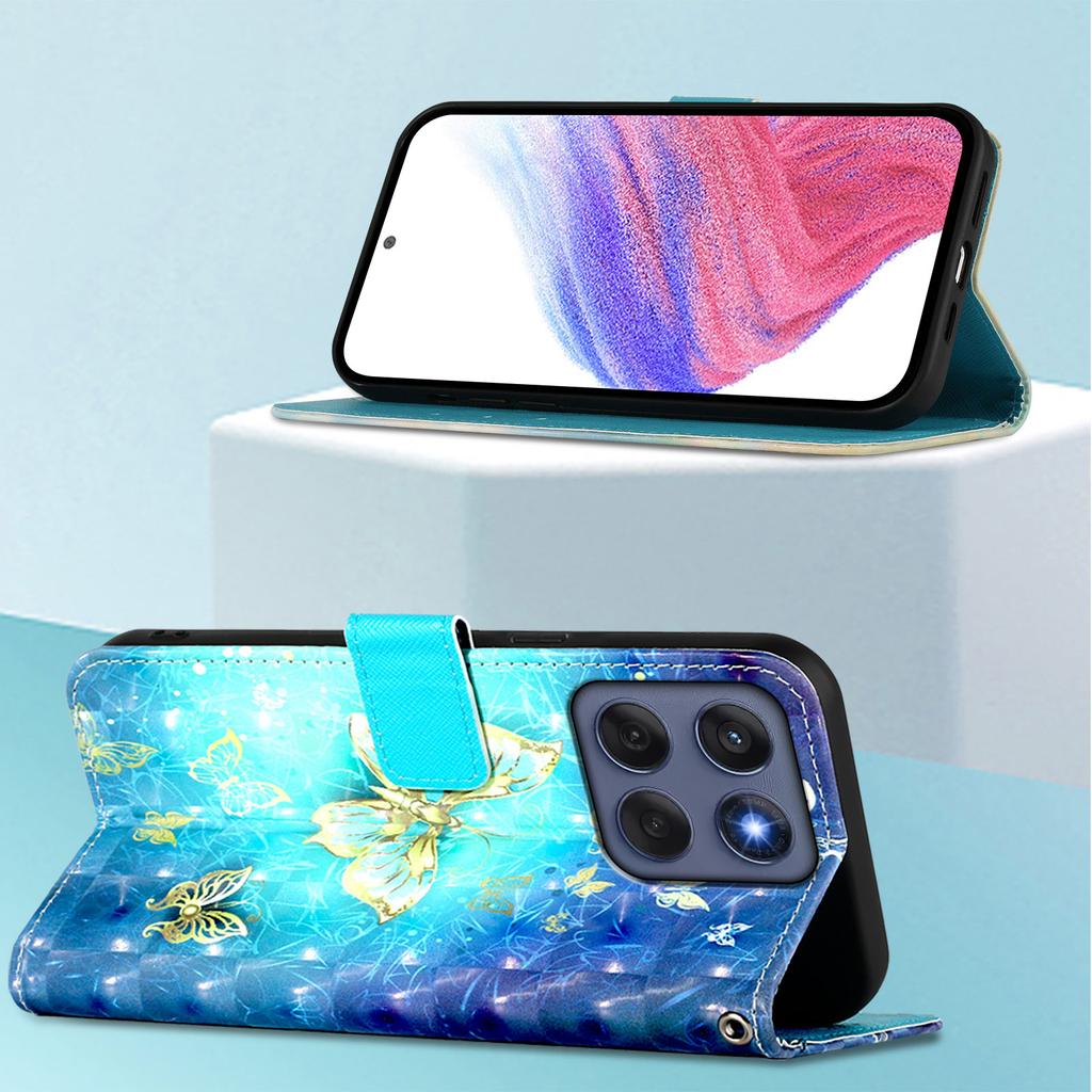 For Motorola Edge 60 5G/60 Fusion 5G Leather Case Pattern Printing Wallet Stand Mobile Cover with Strap