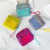 Small Mesh Toiletry Bag Portable Cosmetic Organizer Pouch Travel Makeup Bag for Women Lipsticks Brushes Keys Coins Storage