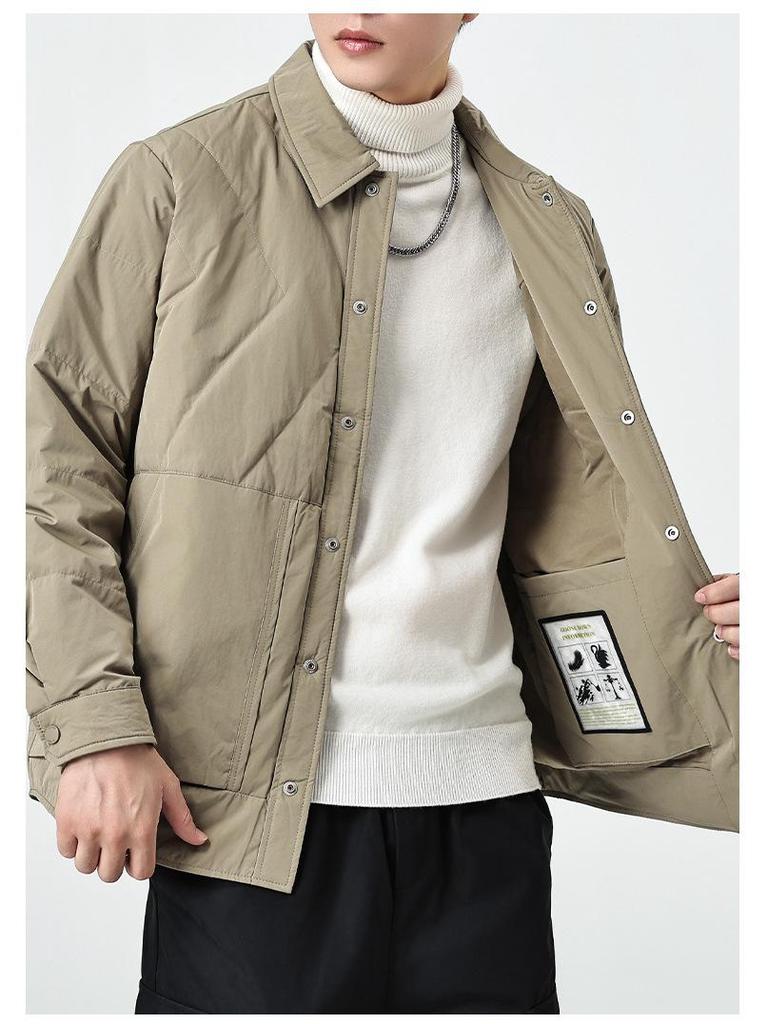Men's Winter White Duck Down Lightweight Casual Jacket - New Loose Fit, Warm, Versatile, Trendy Style, Plus Size Available