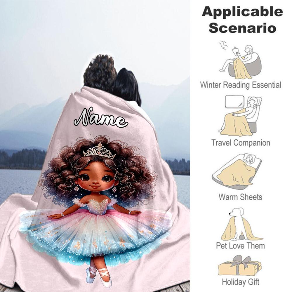 Girl's Dance Dream Personalized Text Blanket Throw Customizable Blanket Durable Comfort Perfect for Office Chair Chair Nap Office All-Season Use