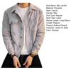 Autumn Winter Cargo Coat Lapel Long Sleeve Solid Color Suede Jacket with Pockets Buttons Closure Men Casual Outwear