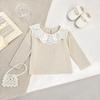 Doll Collar Baby Girl T-Shirt: Stylish Spring/Autumn Lotus Leaf Collar Top