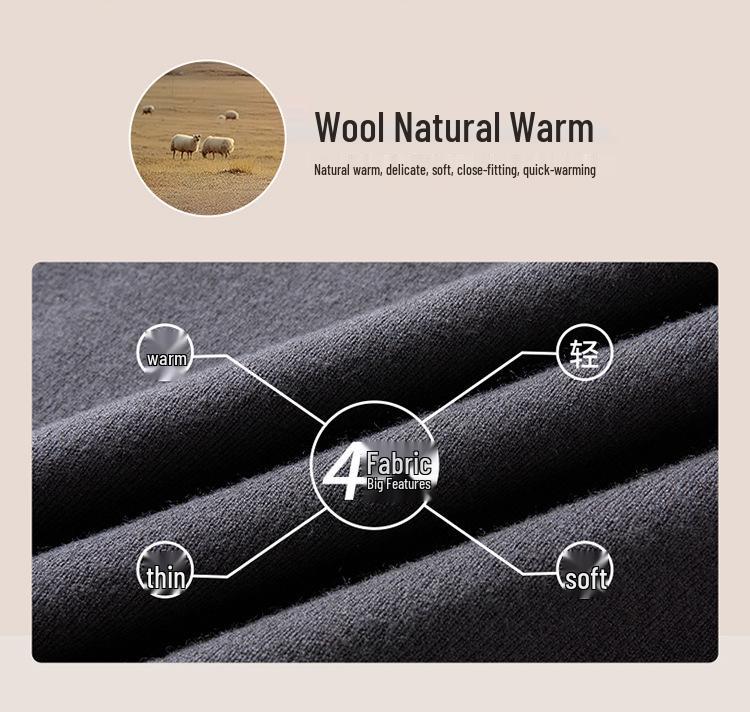 2025 Men's Winter Thickened Sweater: 48ct Fine-Spun, 400g Semi-High Collar, 100% Pure Wool
