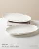 White Porcelain Oval Seafood Plate - High-Temperature Resistant, Ideal for Restaurants and Hotels.