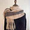 Thick Warm Long Tassel Scarves Windproof Women Wrap Shawls Casual Winter Plaid Scarf