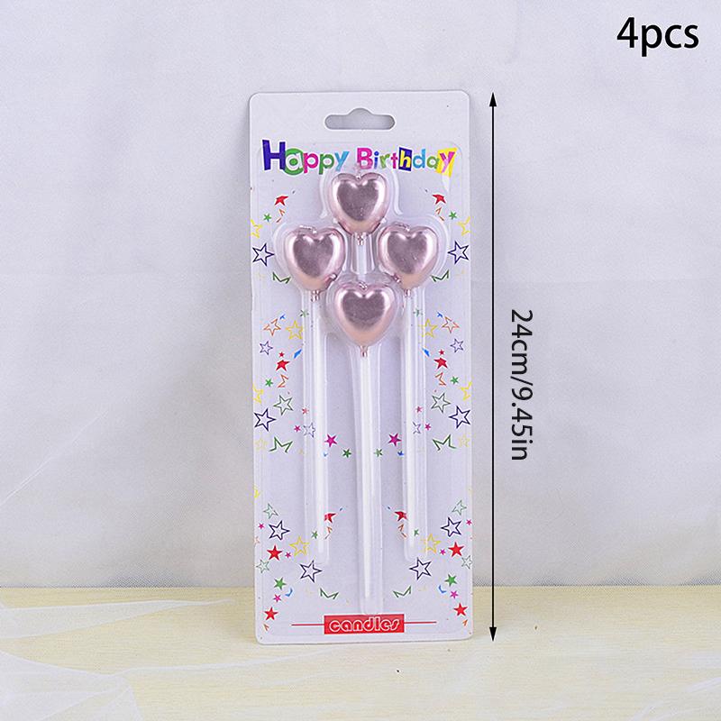 

4Pcsmulticolour Candles Wedding Party Birthday Cake Candles Decoration Party Supplies