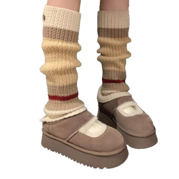 "Onkel Wen" ist warm~ Fleece, um warm zu halten Birken-Damen Winter neue dickbödige runde Kopf Nische vielseitige Halbschuhe